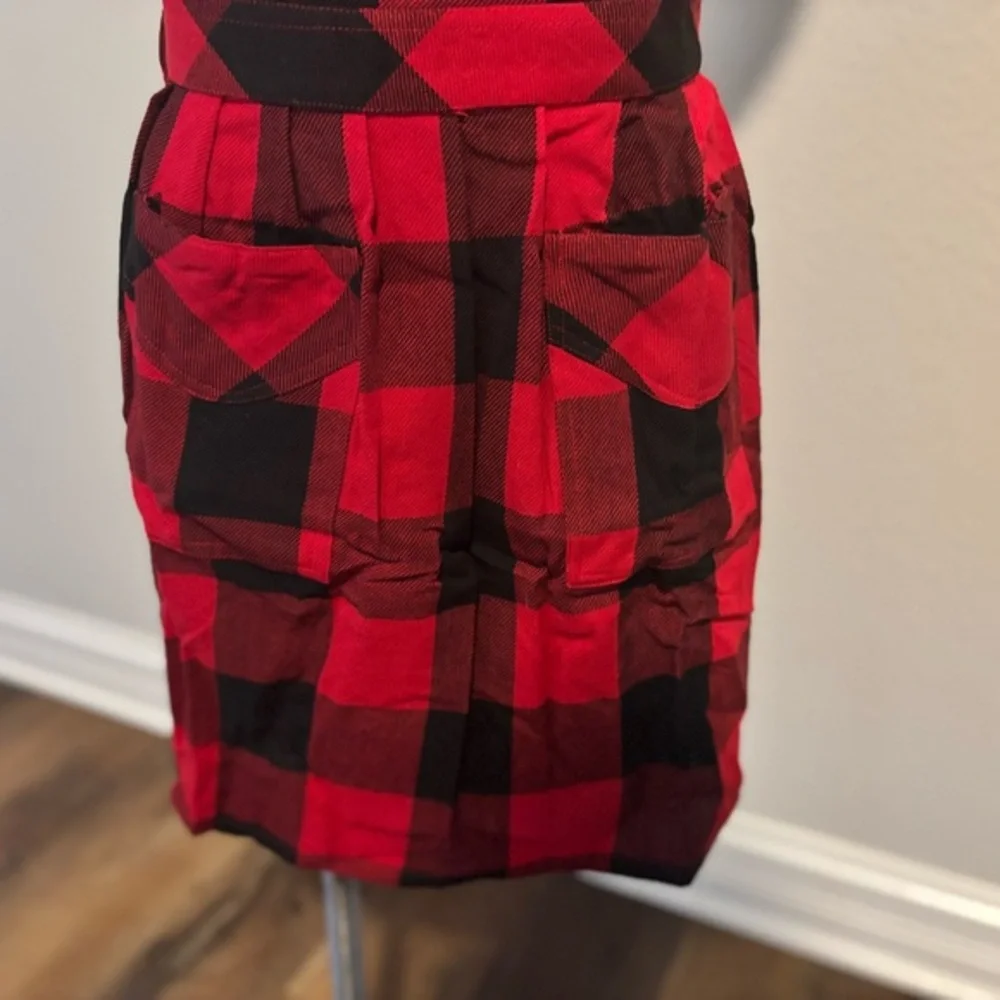 Tag Women One Sz Buffalo Plaid/Check Red Black Apron‎ Pockets Holiday Christmas